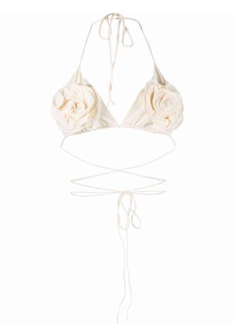 White flower-appliqué bikini top -  MAGDA BUTRYM - women MAGDA BUTRYM | Swimwear | 821321CRM